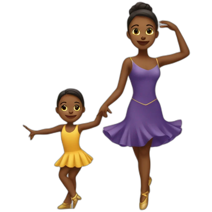 Une danseuse de jazz et son enfant  emoji