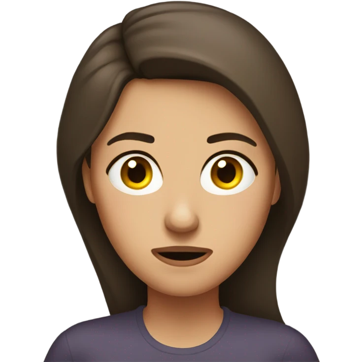 Brunette woman with a I can’t stand it expression emoji