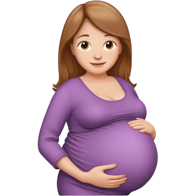 heavily pregnant woman with extremely large overdue belly emoji