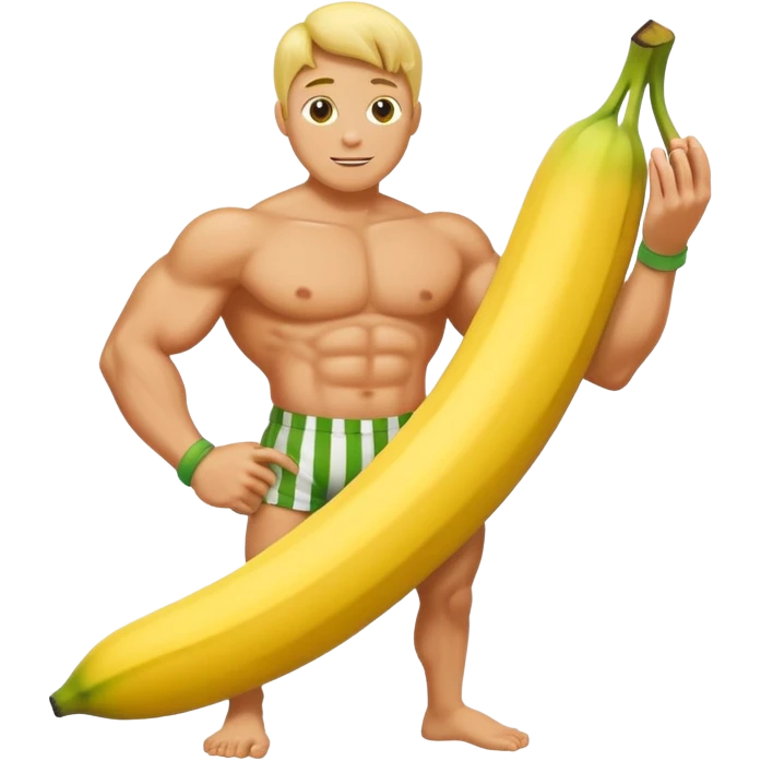banana as superhuman. add watermelons in background  emoji