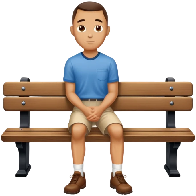 Forrest Gump sitting on bench emoji