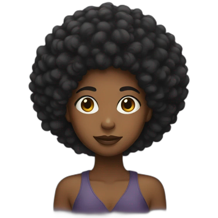 black girl with afro emoji