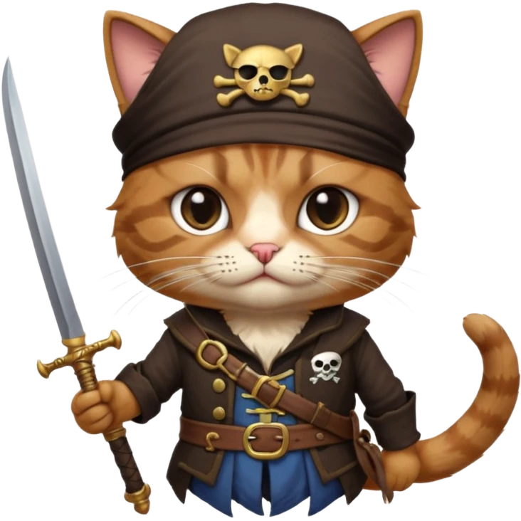pirate cat with human body emoji