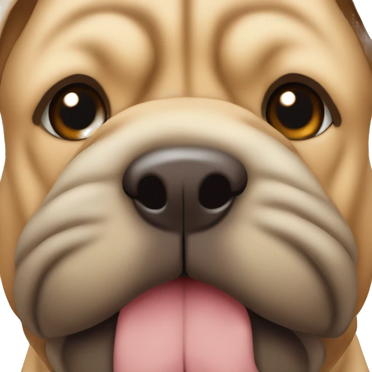 Cute shar pei face with big nose emoji
