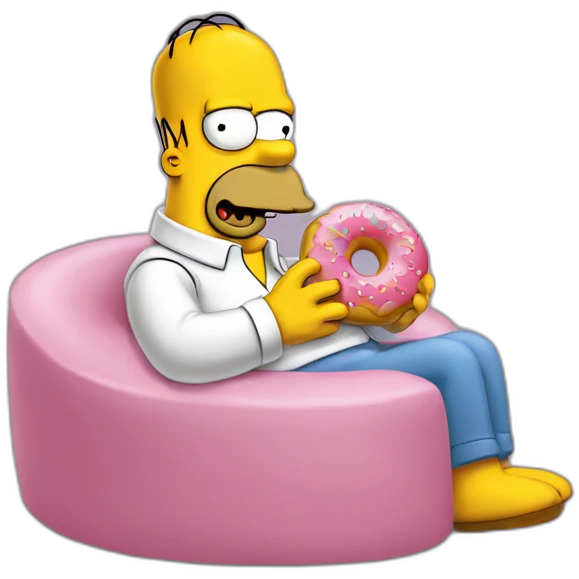 Homer simpson qui mange un donut emoji