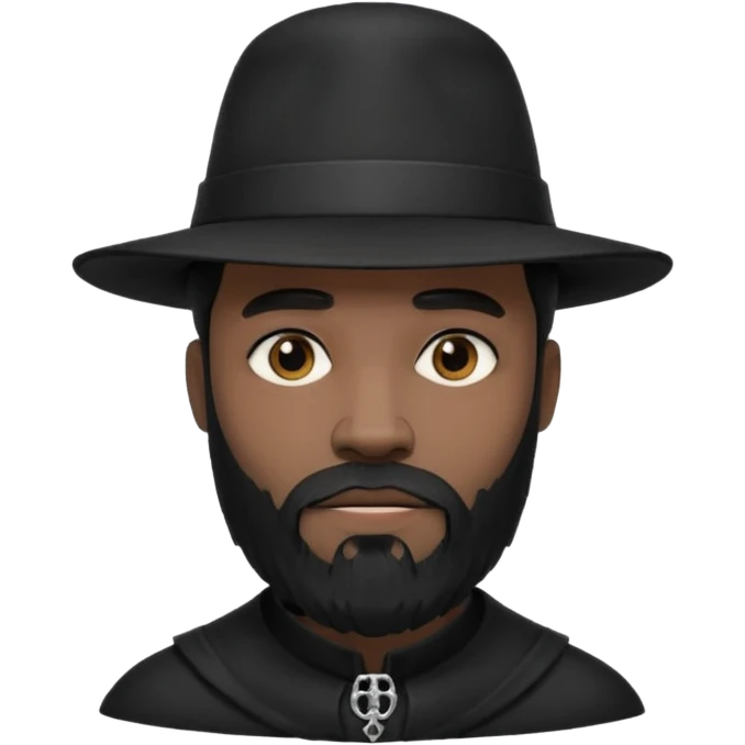black bearded gothic man with hat emoji