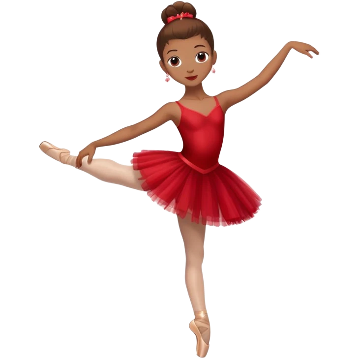 ballet dancer in cherry red dress, ballerina in red tutu emoji