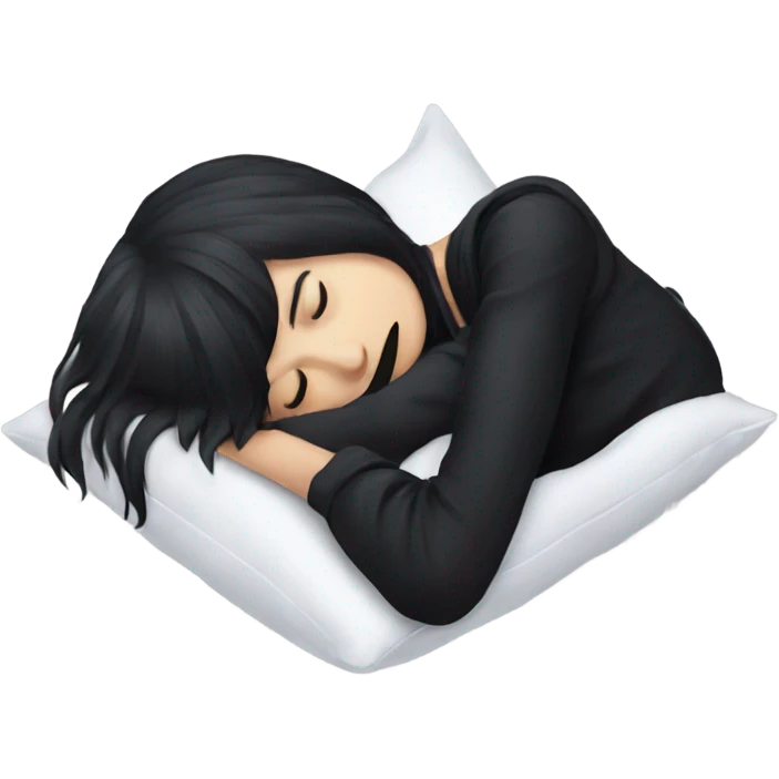 Goth girl sleeping in pillow emoji