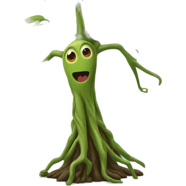 bowtruckle: Small, tree-guardian creatures resembling sticks with eyes, known for their attachment to particular trees and wood. emoji