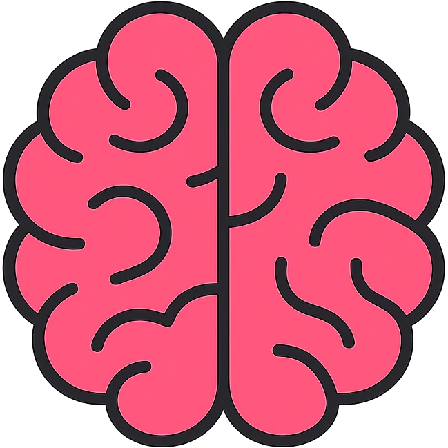brain icon with lineal color and black outlines emoji