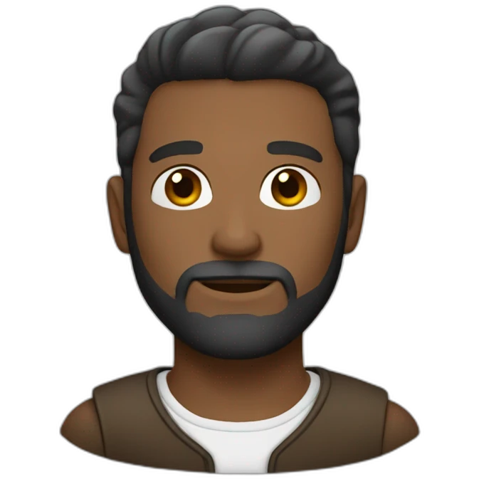 25y old man white, with beard black/brown and very short hair emoji
