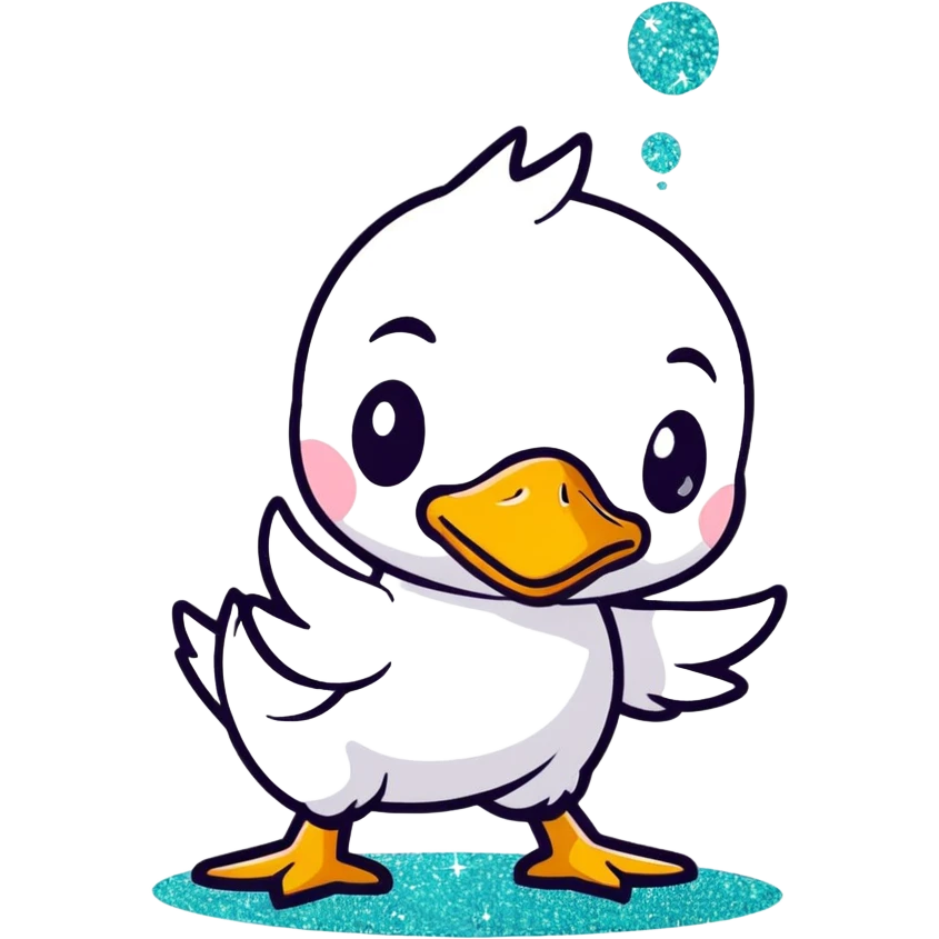 Farting glitter baby duck emoji