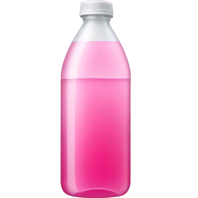 plastic bottle with crystaline pink liquid emoji