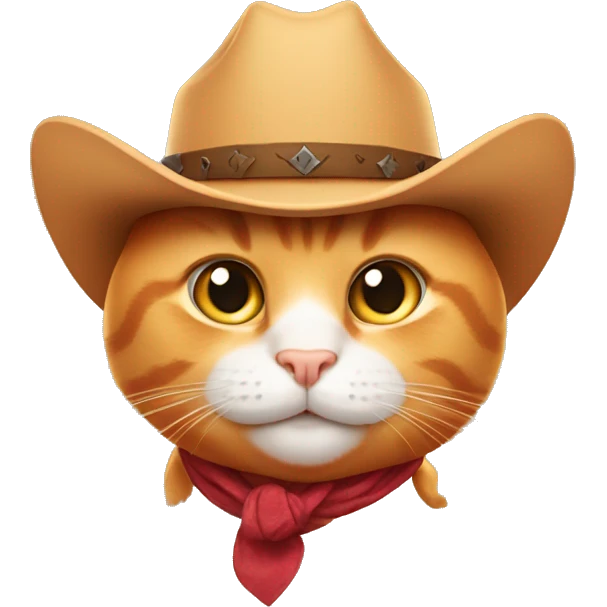 Light orange cat wearing cowboy hat emoji