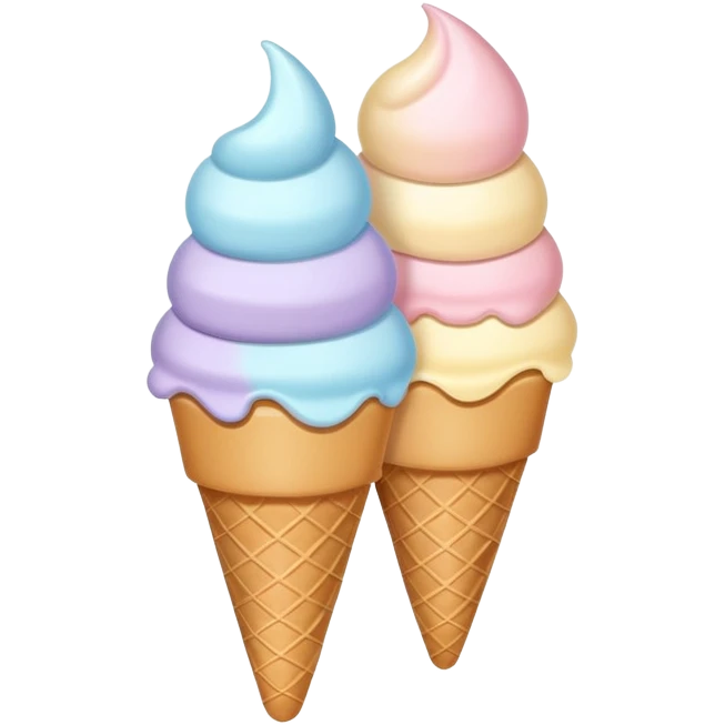 Ultra simple ice cream cone with flat colors and no details emoji