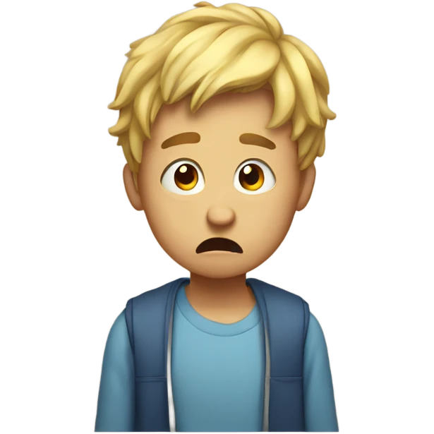 Frustrated boy emoji