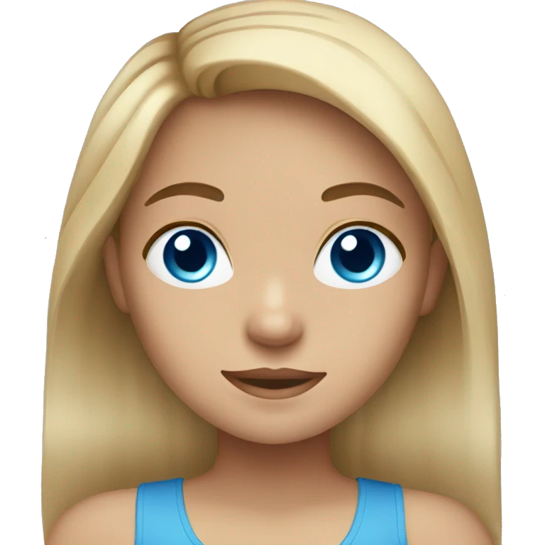 A Girl with Blue eyes an Brown blond hair emoji