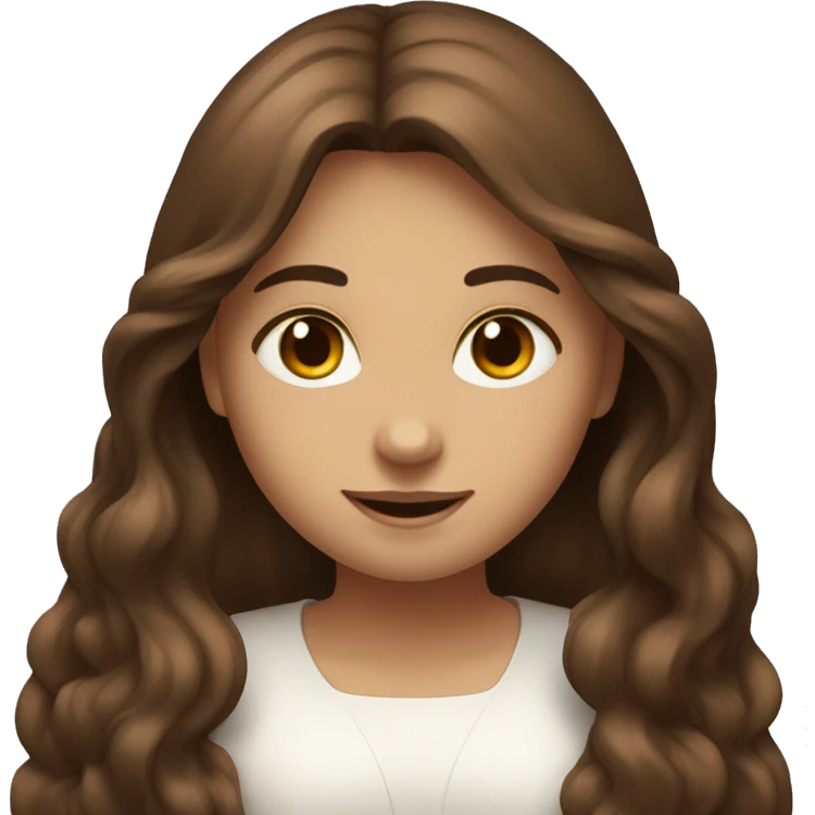 bautefull Long Brown Hair Girl That love Christ and have a  emoji