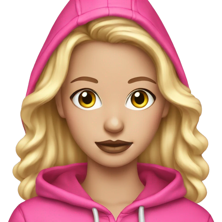 Blonde Girl Glitter Pink hoodie earrings emoji