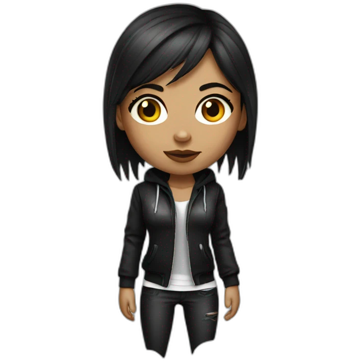 gangsta girl brunette emoji