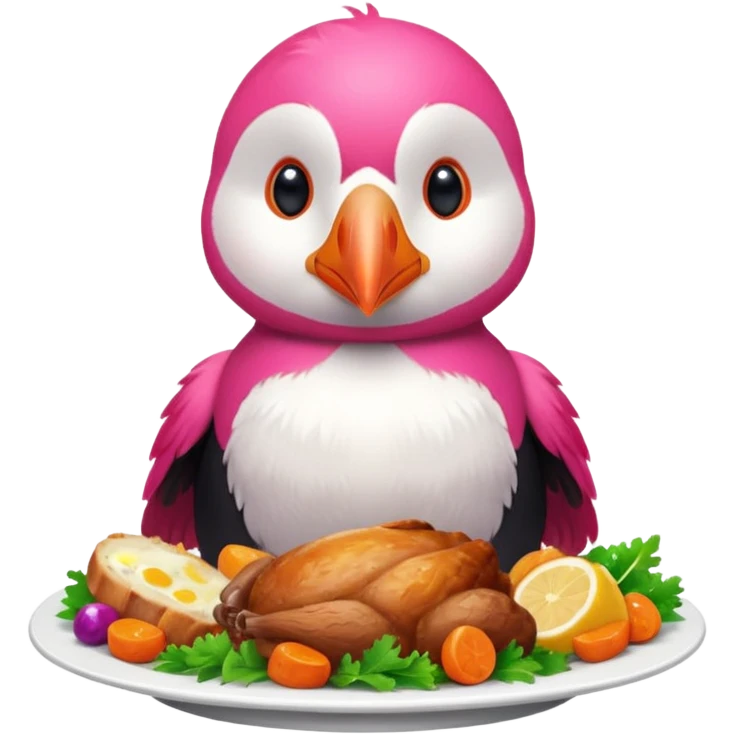 pink puffin roast dinner emoji