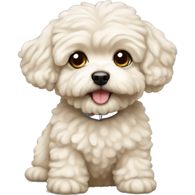 Creamy Maltipoo dog  emoji