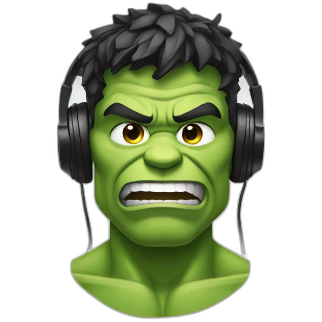 Hulk with headphones  emoji