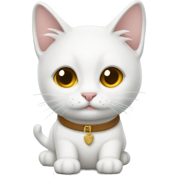 Un gato blanco con pajarita emoji