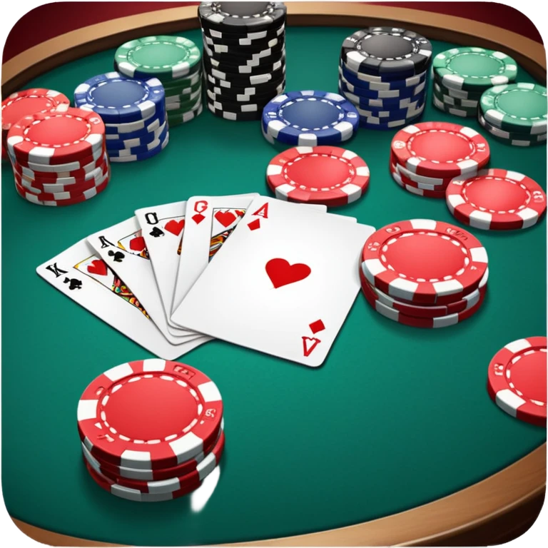 live casino with cards and chips emoji