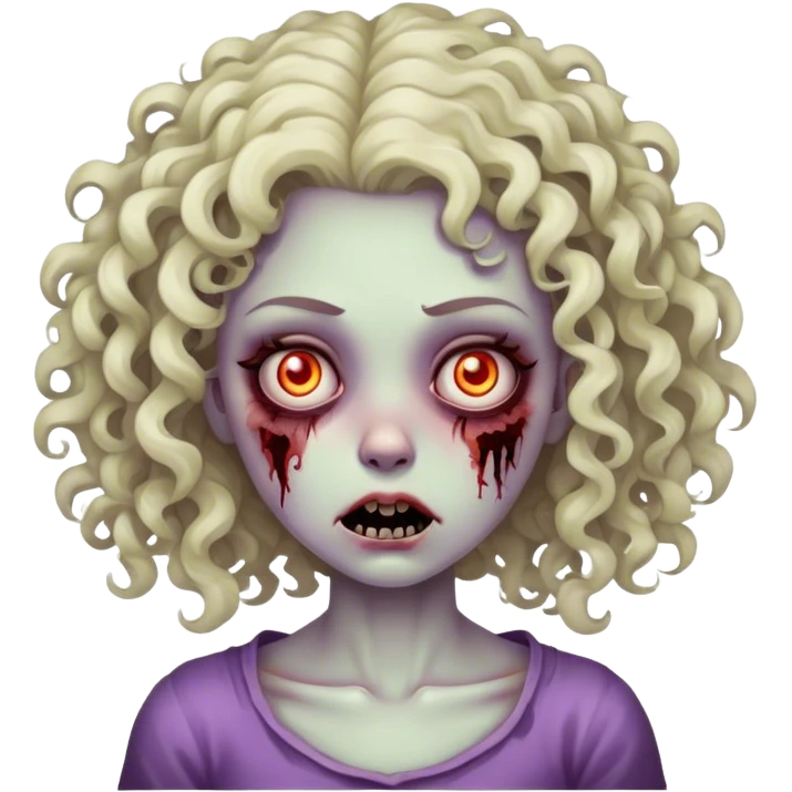 curly hair, zombie, girl emoji