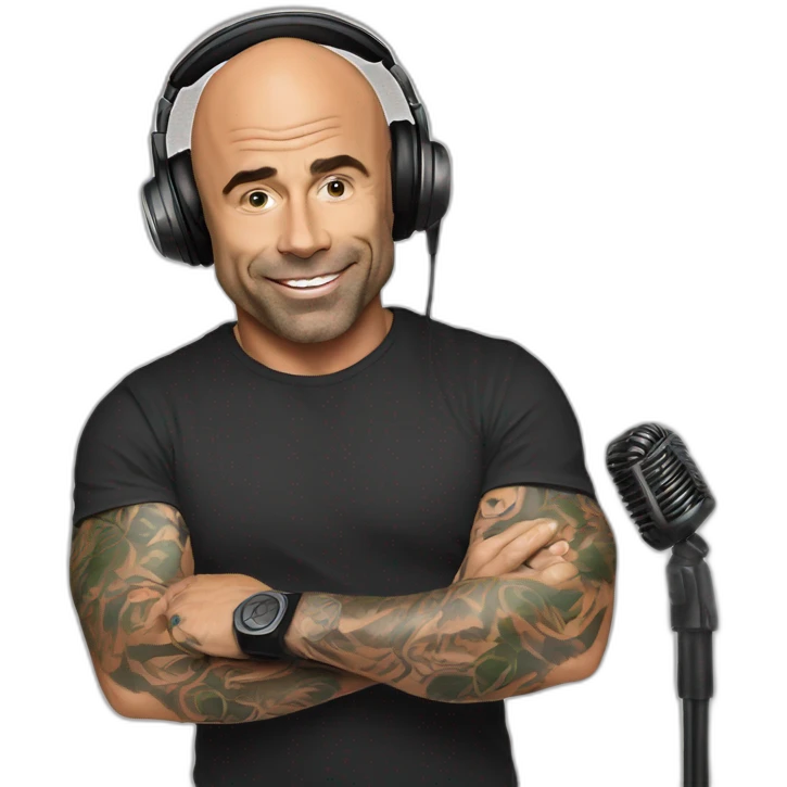Joe Rogan podcast with a microphone emoji