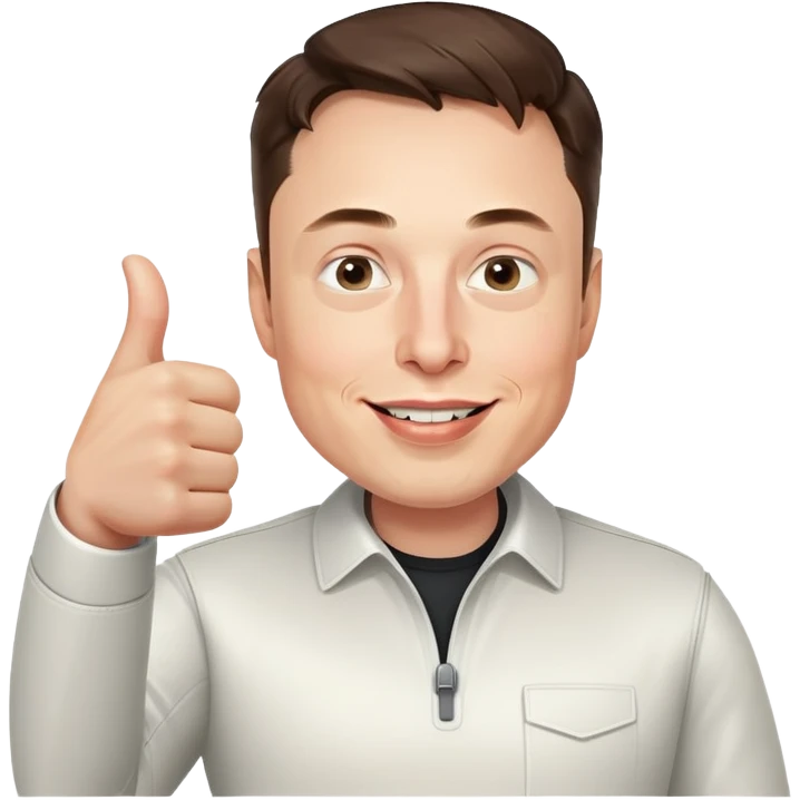 Elon Musk giving a thumbs up ￼ emoji