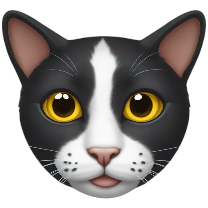 Gato negro con manchas blancas-ojos amarillos emoji