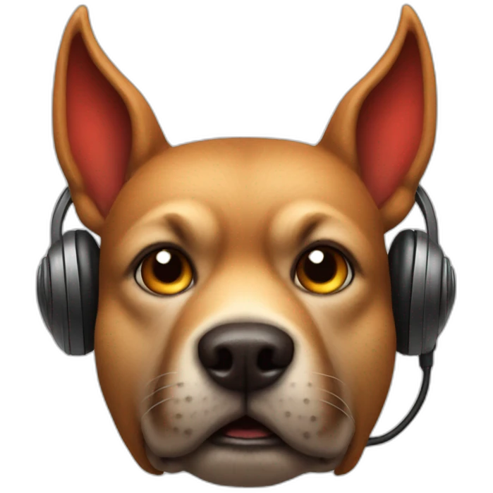 Dog devil on the radio emoji