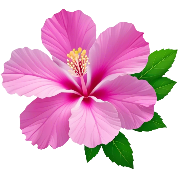 Cinematic Realistic image of a Mugunghwa flower (Rose of Sharon), rendered with delicate petal textures and vibrant pink hues, set against a minimalist background with gentle, diffused lighting that highlights its national significance emoji