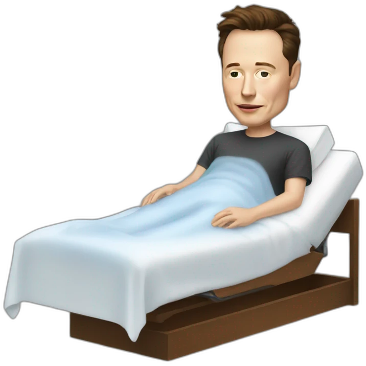 elon musk in his deathbed emoji