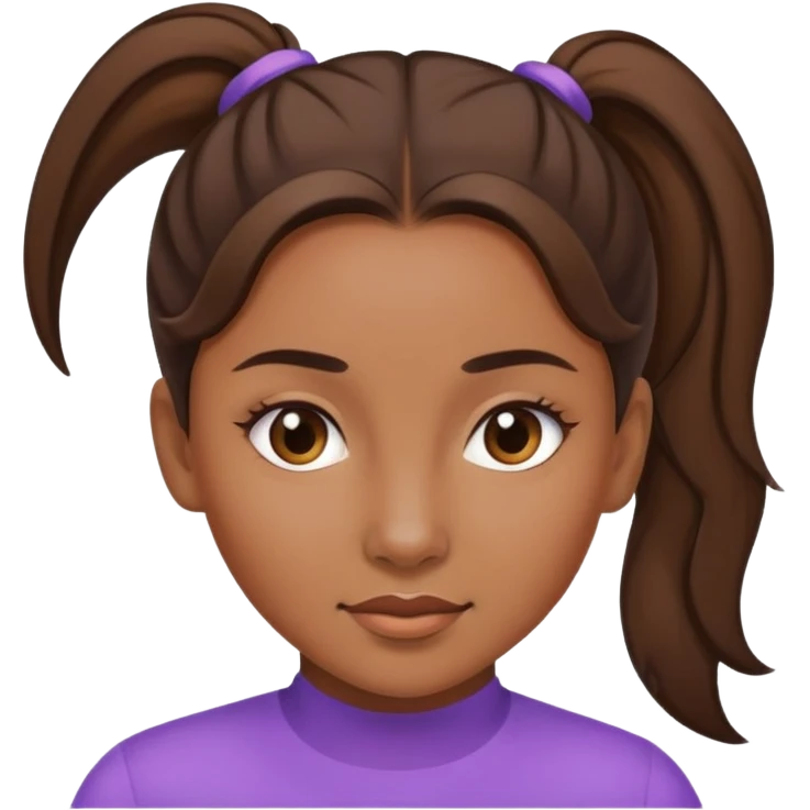 Brow skin brunette woman ponytail emoji