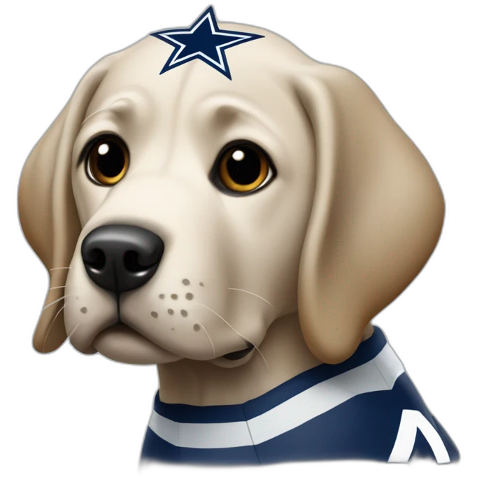 labrador with dallas cowboys jersey emoji