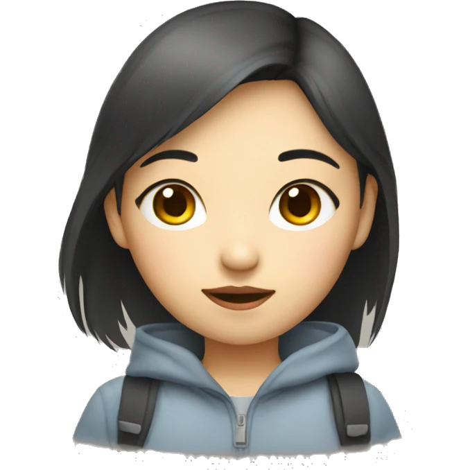 young asian girl art school student emoji