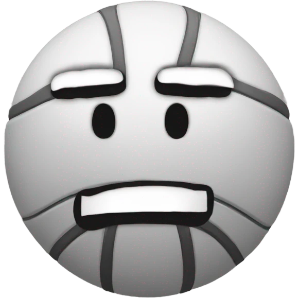 a basketball with a sad face. emoji