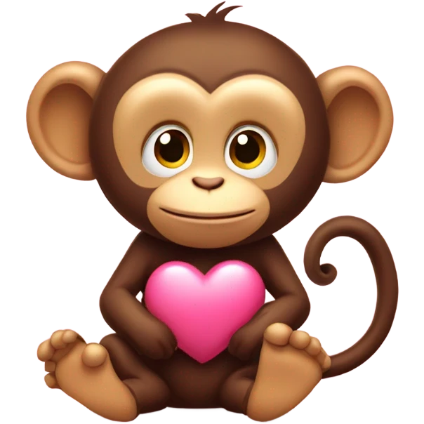 Shy monkey love hearts emoji