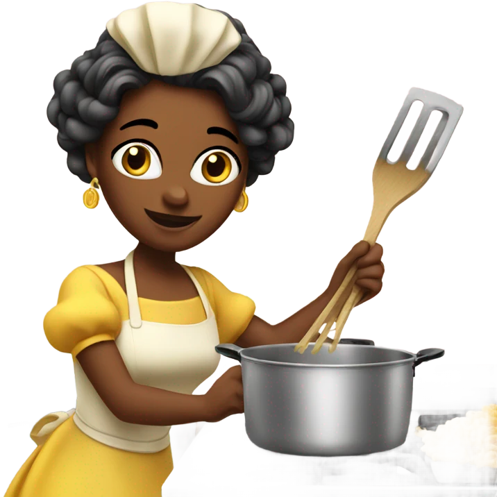 Princess cooking pasta emoji
