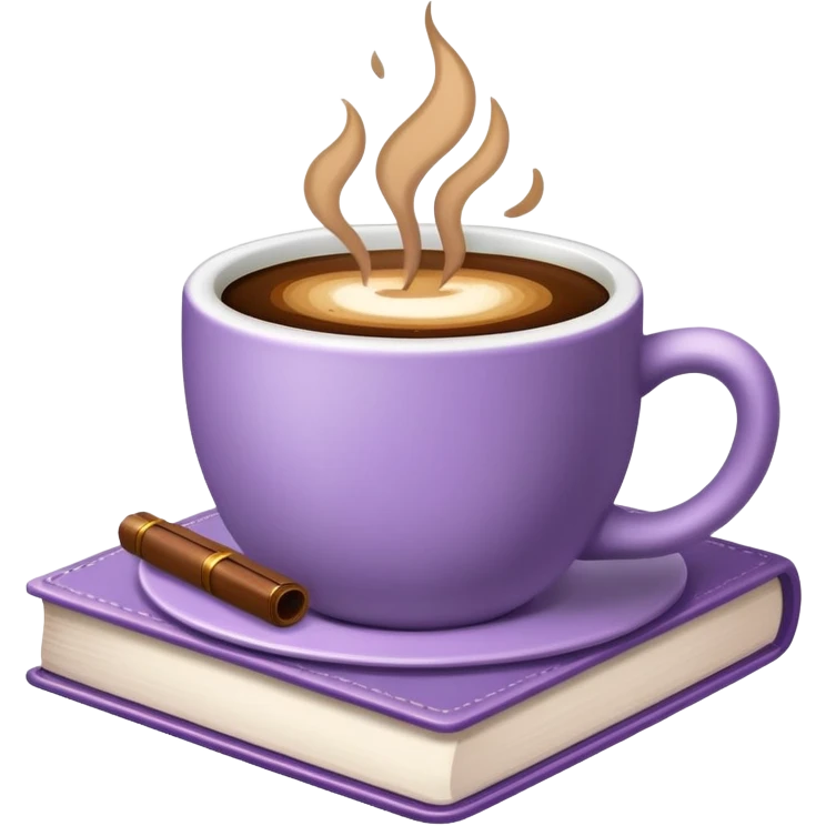 Coffee and a Book pale purple emoji