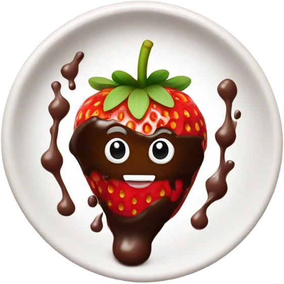 strawberry with chocolate sauce emoji
