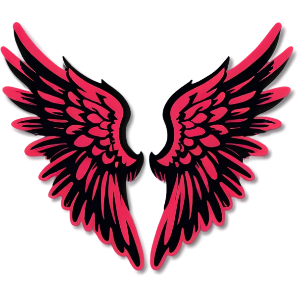 Black angel wing emoji