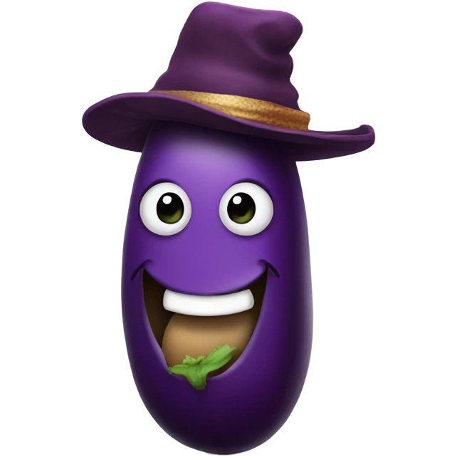 Eggplant wearing a hat emoji