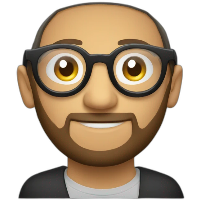 Hassid with payoth round glasses tech nerd with a computer emoji