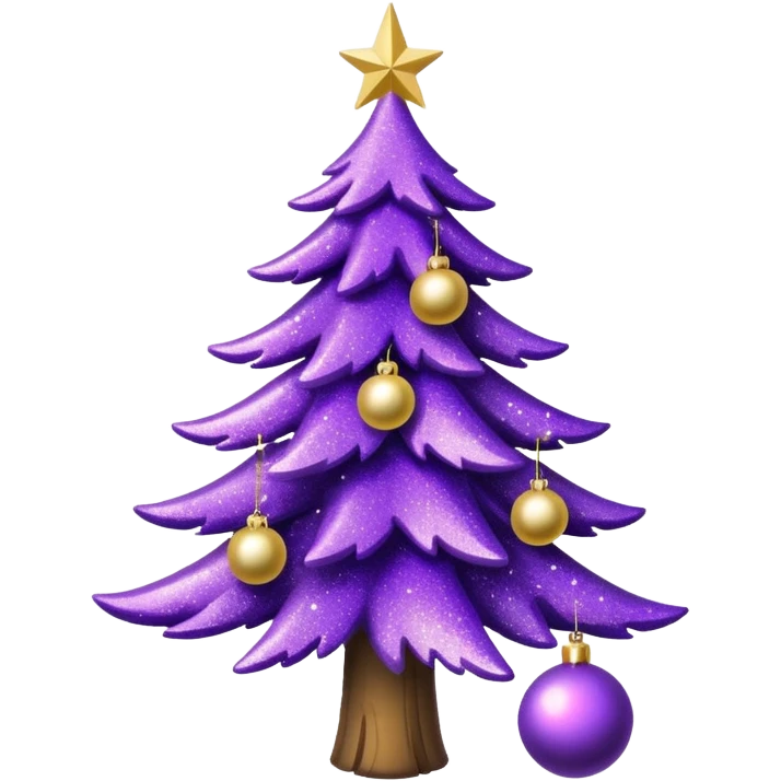 pine with purplke christmas decorations emoji