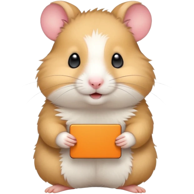 A cute hamster holding a sign that says "SWAG", bright colors, simple shapes, black outline emoji