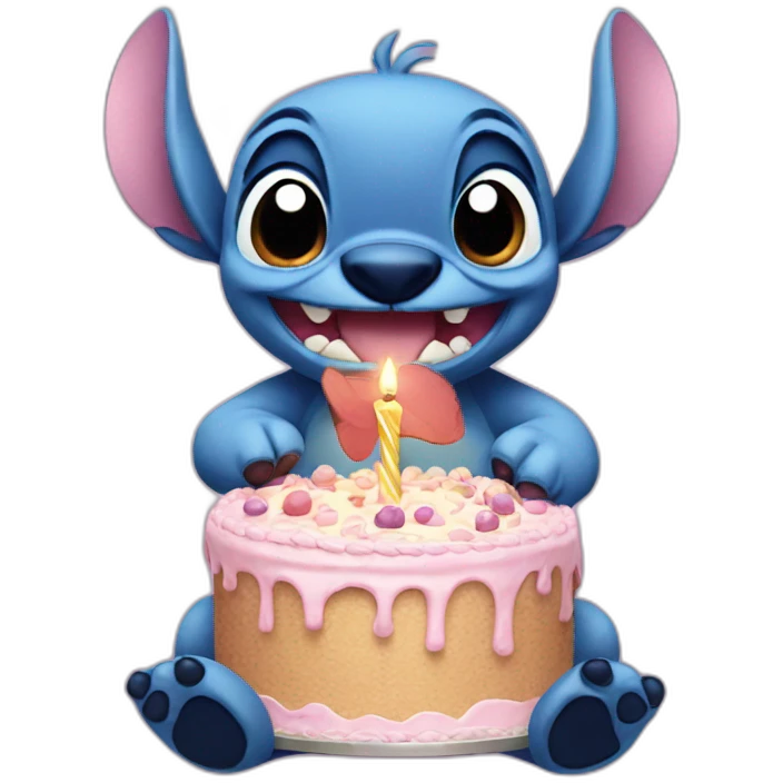 stitch bring birthday cake emoji